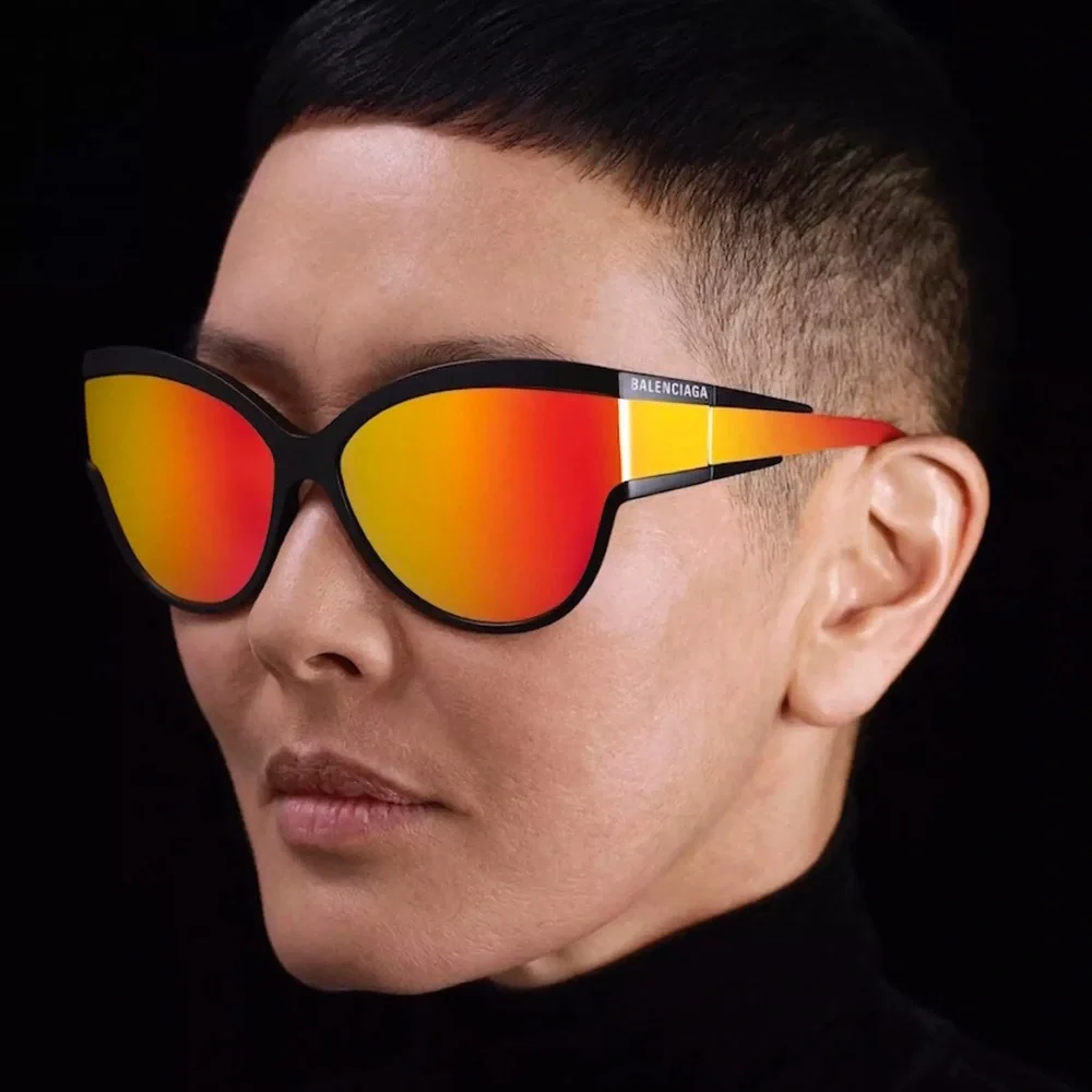 NEW BB0038SA 004 UNISEX BALENCIAGA SUNGLASSES BB0038S ORANGE - Picture 2 of 12